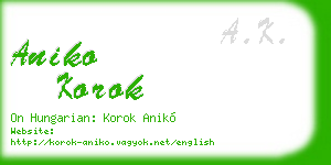 aniko korok business card
