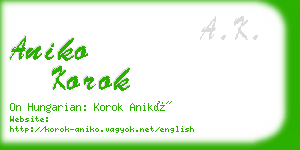 aniko korok business card